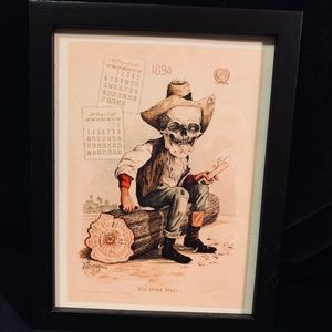 "ANTIKAMNIA" 1898 SKELETON CALENDAR PAGE PRINT